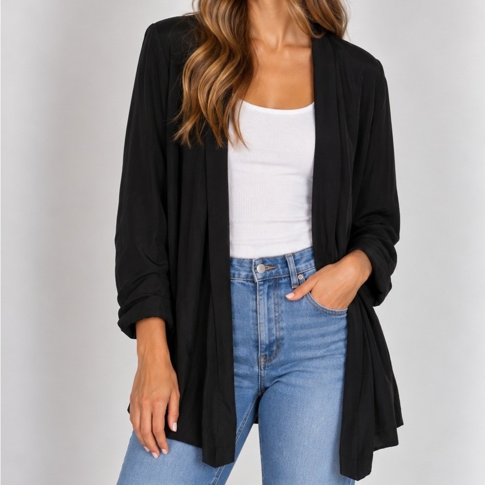 Eileen Fisher Silk Blazer Jacket Quiet Luxury Dark Academia Old Money Preppy